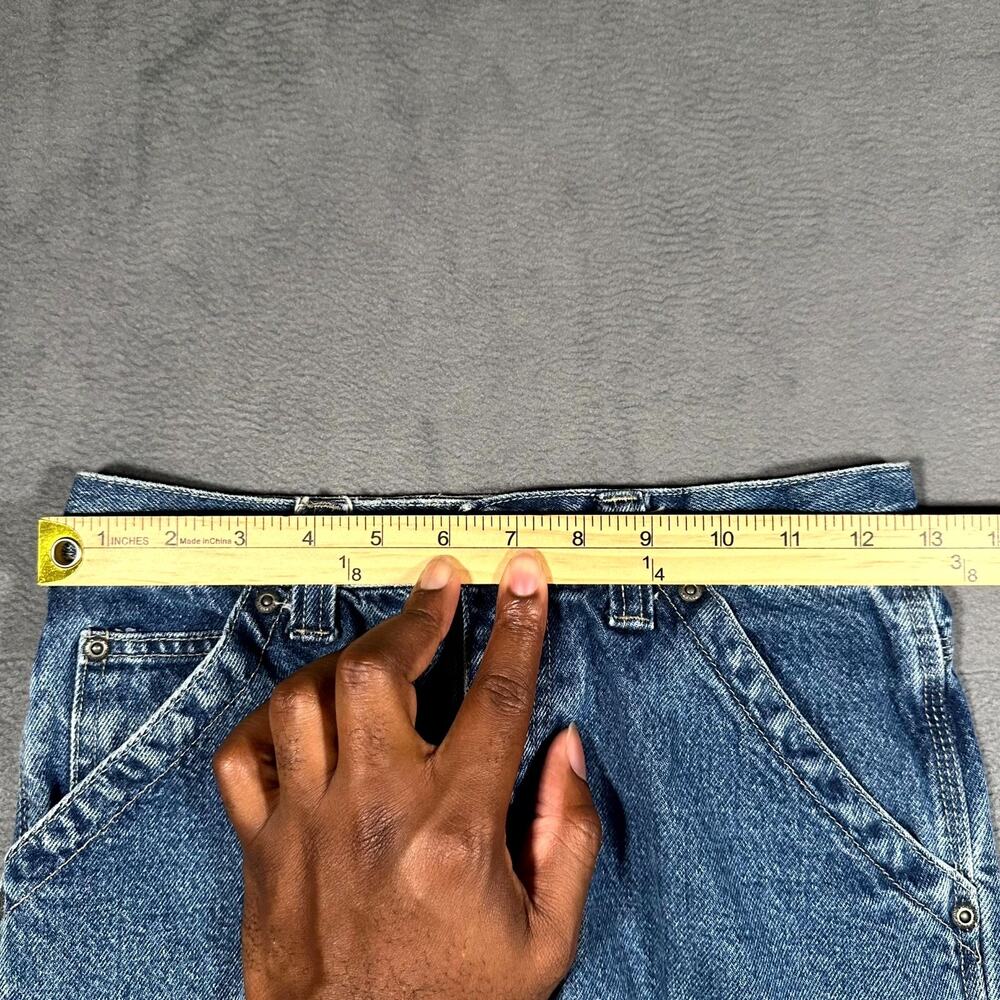 VTG Y2K Old Navy Painters Jeans Womens 10 Blue Denim Carpenter Utility Workwear - Picture 8 of 8